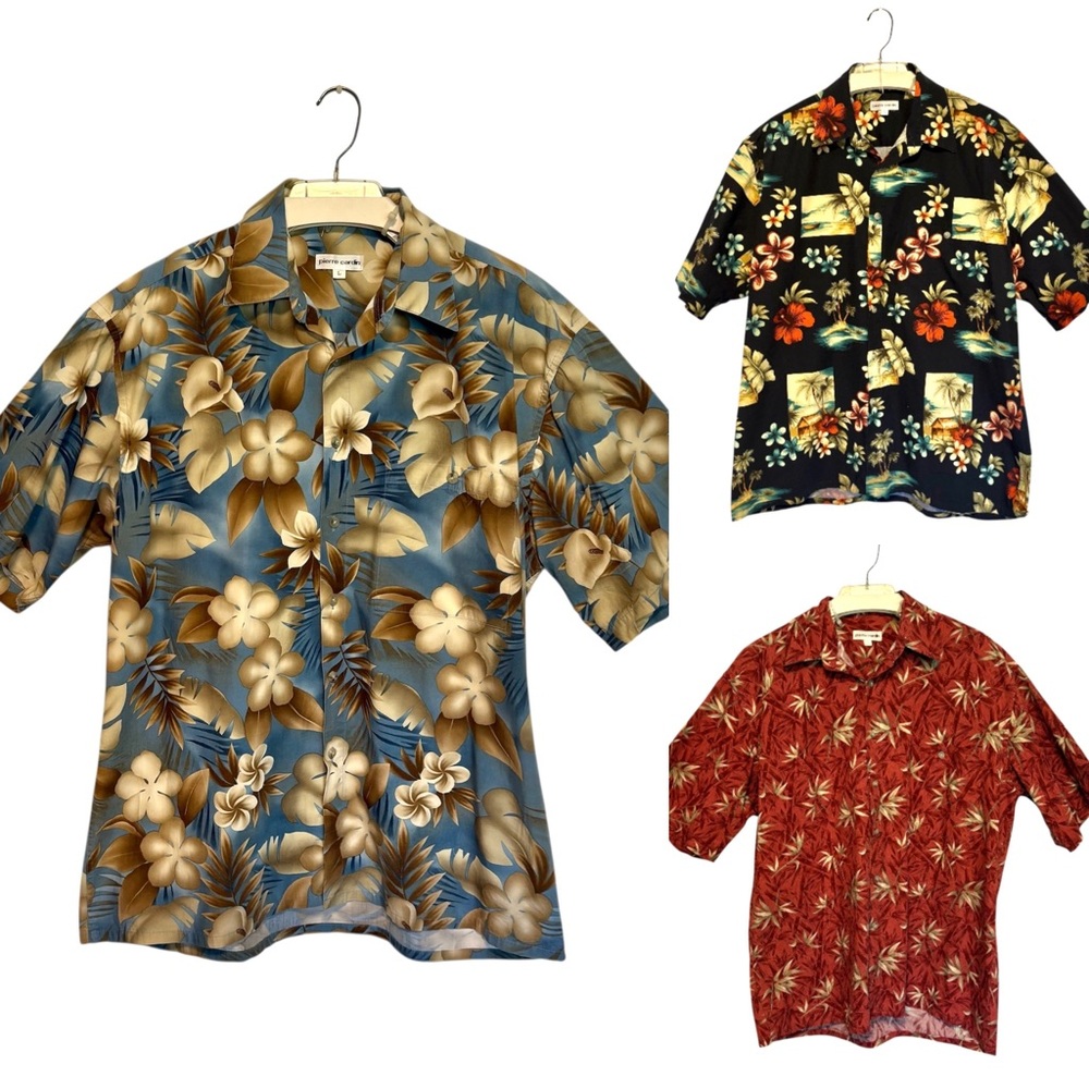 PIERRE CARDIN Bundle Tropical Style Button Down Shirt